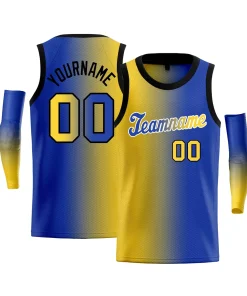 Custom Yellow Royal-White Gradient Fashion Tops Basketball Jersey