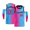 Custom Pink Blue-Black Gradient Fashion Tops Basketball Jersey