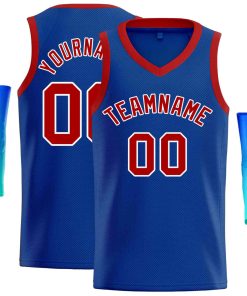 Custom Royal Red-White Classic Tops Men Casual Basketball Jersey