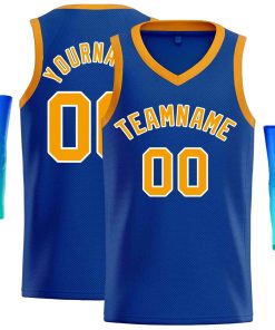 Custom Royal Yellow-White Classic Tops Men Casual Basketball Jersey