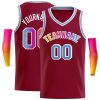 Custom Maroon Pink-White Classic Tops Men Casual Basketball Jersey