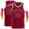Custom Maroon Red-White Classic Tops Men Casual Basketball Jersey