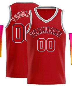 Custom Red Red-White Classic Tops Men Casual Basketball Jersey