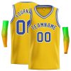 Custom Yellow Blue-Classic Tops Men Casual Basketball Jersey
