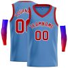Custom Light Blue Red-White Classic Tops Men Casual Basketball Jersey