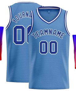 Custom Light Blue Blue-Classic Tops Men Casual Basketball Jersey