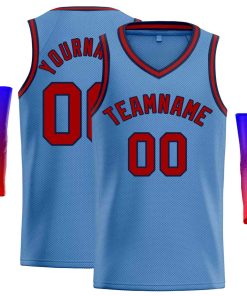 Custom Light Blue Maroon-Navv Classic Tops Men Casual Basketball Jersey