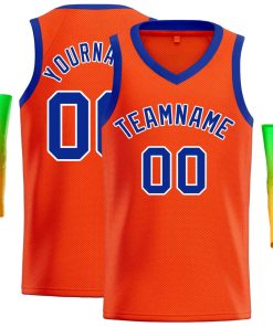 Custom Orange Royal-Classic Tops Men Casual Basketball Jersey