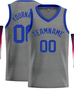 Custom Dark Gray Blue-Classic Tops Men Casual Basketball Jersey
