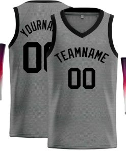 Custom Dark Gray Black-Classic Tops Men Casual Basketball Jersey