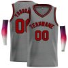 Custom Dark Gray Maroon-Black Classic Tops Men Casual Basketball Jersey
