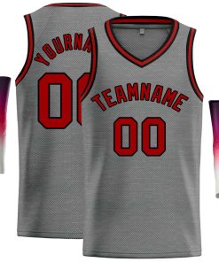 Custom Dark Gray Maroon-Black Classic Tops Men Casual Basketball Jersey
