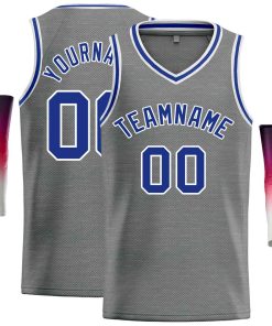 Custom Dark Gray Royal-White Classic Tops Men Casual Basketball Jersey