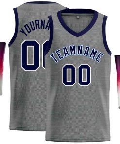 Custom Dark Gray Navv-Powder Blue Classic Tops Men Casual Basketball Jersey