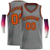 Custom Dark Gray Orange-Black Classic Tops Men Casual Basketball Jersey