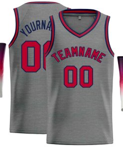 Custom Dark Gray Maroon-Navv Classic Tops Men Casual Basketball Jersey