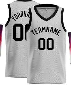Custom Gray Black-Classic Tops Men Casual Basketball Jersey