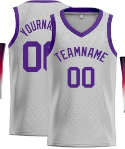 Custom Gray Purple-Classic Tops Men Casual Basketball Jersey