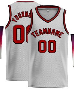 Custom Gray Maroon-Black Classic Tops Men Casual Basketball Jersey