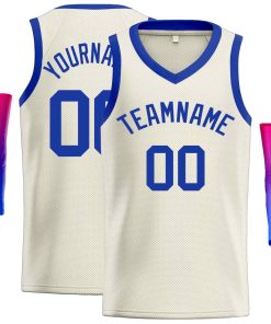 Custom Cream Royal-Classic Tops Men Casual Basketball Jersey