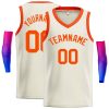 Custom Cream Orange-Classic Tops Men Casual Basketball Jersey