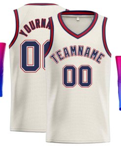 Custom Cream Navv-Maroon Classic Tops Men Casual Basketball Jersey