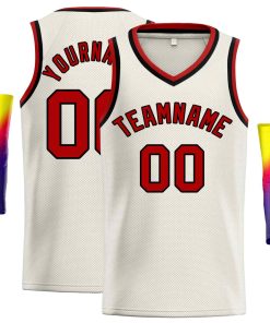 Custom Cream Maroon-Navv Classic Tops Men Casual Basketball Jersey