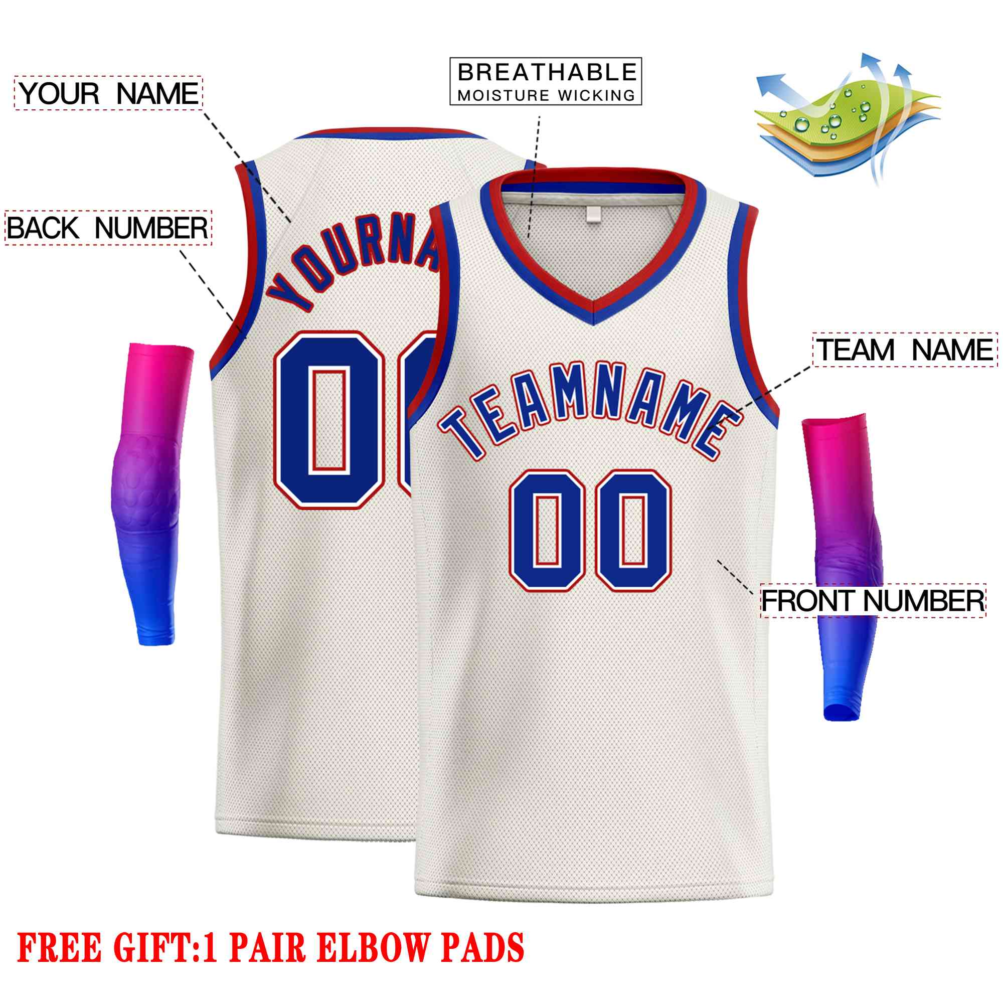 Custom Cream Royal-Maroon Classic Tops Men Casual Basketball Jersey - Image 2