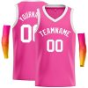 Custom Pink White Classic Tops Men Casual Basketball Jersey