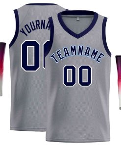 Custom Dark Gray Navy-White Classic Tops Men Casual Basketball Jersey