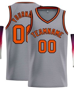 Custom Dark Gray Orange-Black Classic Tops Men Casual Basketball Jersey