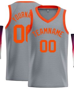 Custom Dark Gray Orange-Classic Tops Men Casual Basketball Jersey