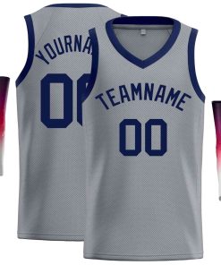 Custom Dark Gray Navy-Classic Tops Men Casual Basketball Jersey