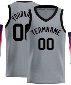 Custom Dark Gray Black-Classic Tops Men Casual Basketball Jersey