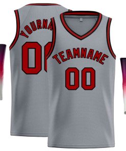 Custom Dark Gray Maroon-Black Classic Tops Men Casual Basketball Jersey