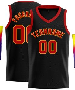 Custom Black Black-Yellow Classic Tops Men Casual Basketball Jersey