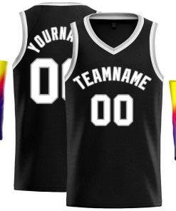 Custom Black White-Gray Classic Tops Men Casual Basketball Jersey