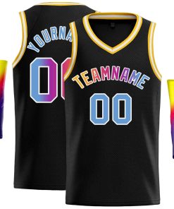 Custom Black Pink-White Classic Tops Men Casual Basketball Jersey