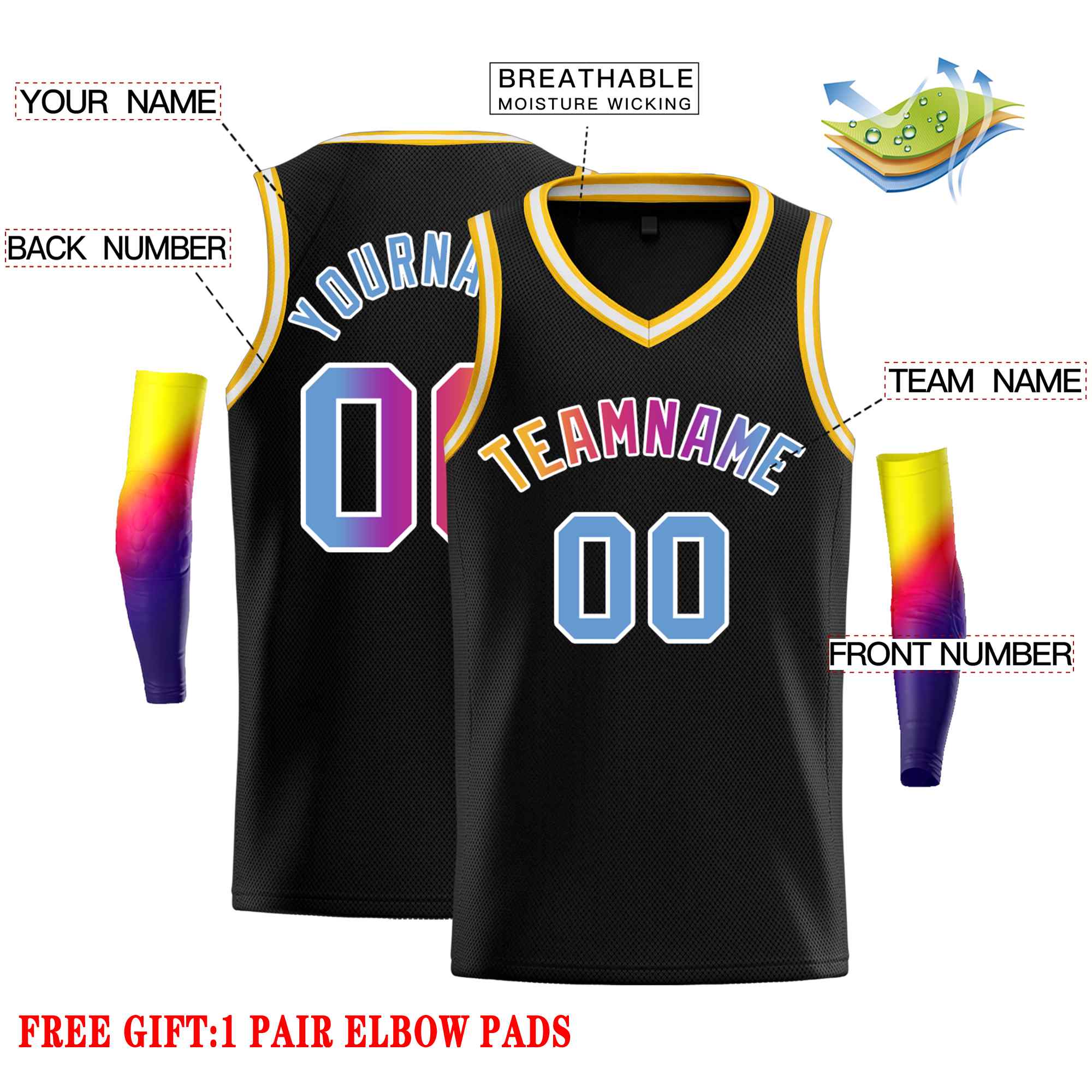 Custom Black Pink-White Classic Tops Men Casual Basketball Jersey - Image 2