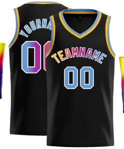 Custom Black Pink-White Classic Tops Men Casual Basketball Jersey