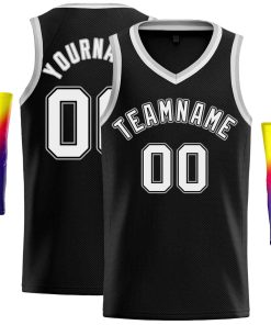 Custom Black White-Gray Classic Tops Men Casual Basketball Jersey