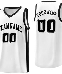 Custom White White Classic Tops Mesh Sport Basketball Jersey