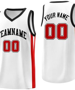 Custom White White Classic Tops Mesh Sport Basketball Jersey