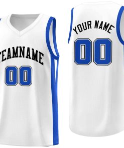 Custom White White Classic Tops Mesh Sport Basketball Jersey