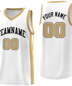Custom White White Classic Tops Mesh Sport Basketball Jersey