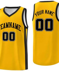 Custom Yellow White Classic Tops Mesh Sport Basketball Jersey