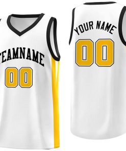 Custom White White Classic Tops Mesh Sport Basketball Jersey