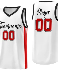 Custom White White Classic Tops Mesh Sport Basketball Jersey