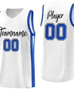 Custom White White Classic Tops Mesh Sport Basketball Jersey