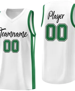 Custom White White Classic Tops Mesh Sport Basketball Jersey